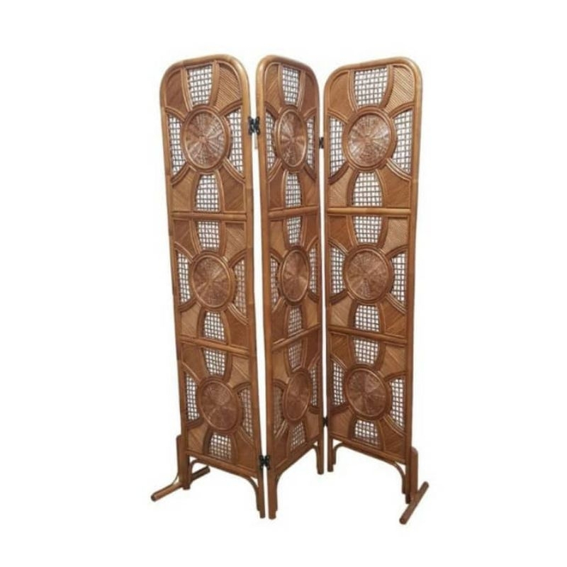 Brown Naiman Rattan Room Divider