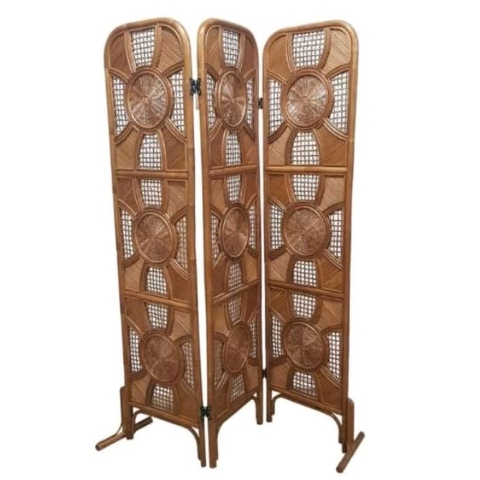 Brown Naiman Rattan Room Divider