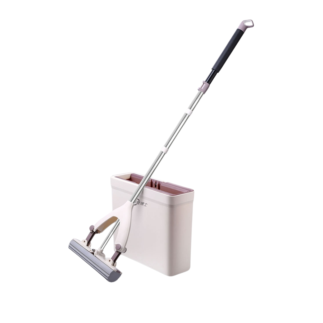 膠棉桶拖把套裝組-(1桶1桿2海綿布)