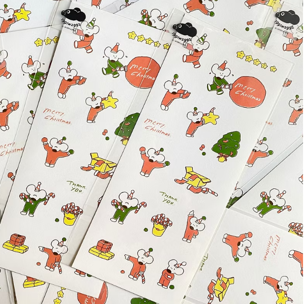 小老鼠 聖誕節 No.1 貼紙｜1991w2992 台灣