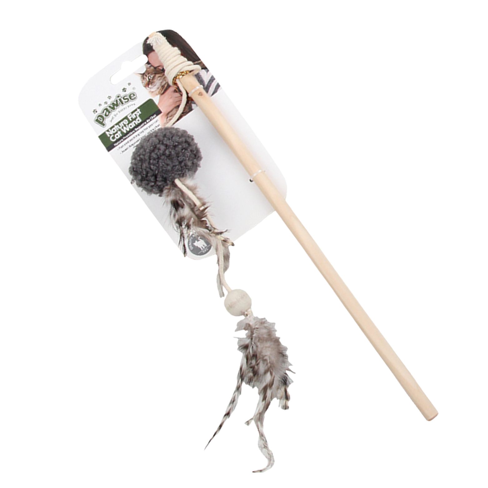 Pawise|毛巾料波波羽毛貓棒(NO.28258)