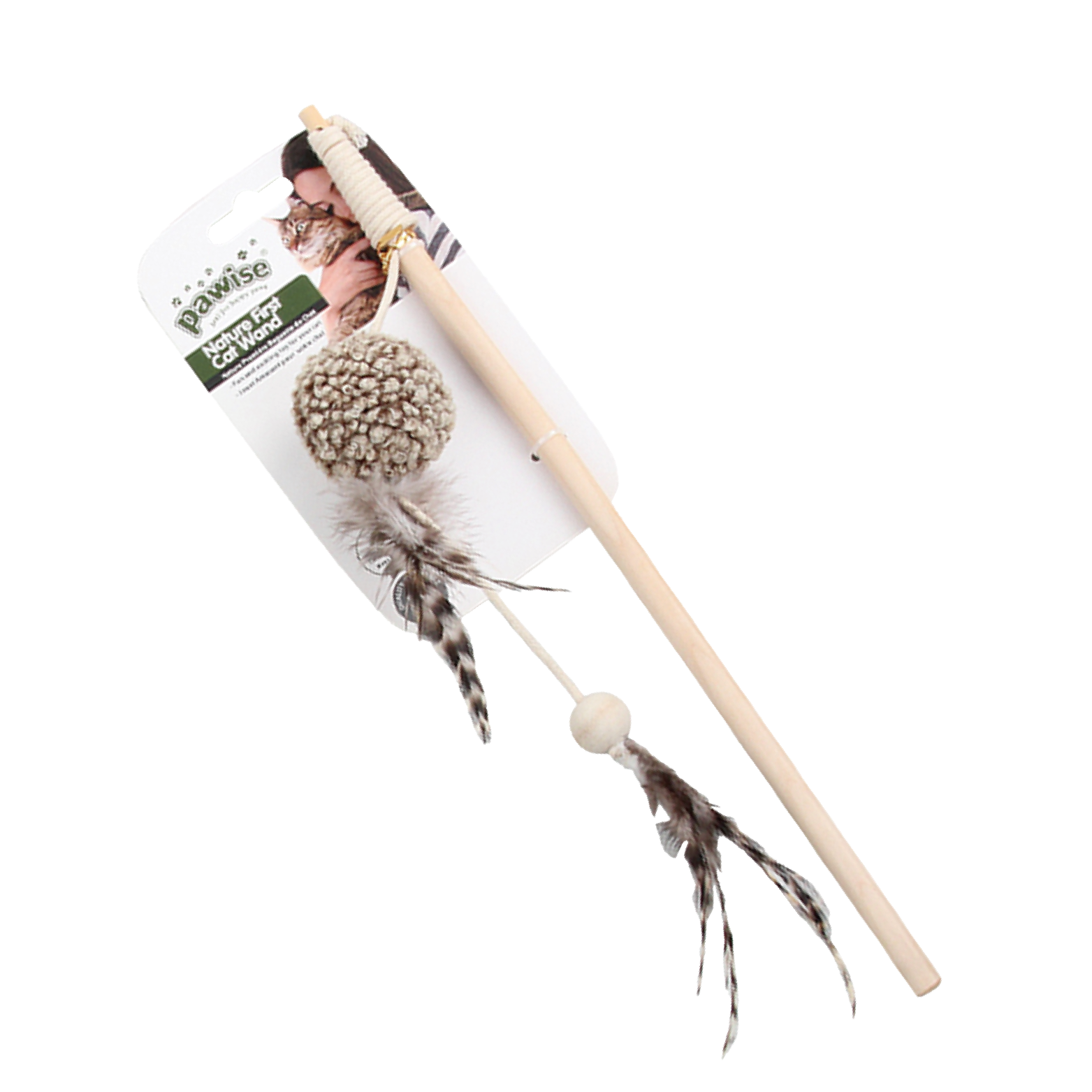 Pawise|毛巾料波波羽毛貓棒(NO.28258)