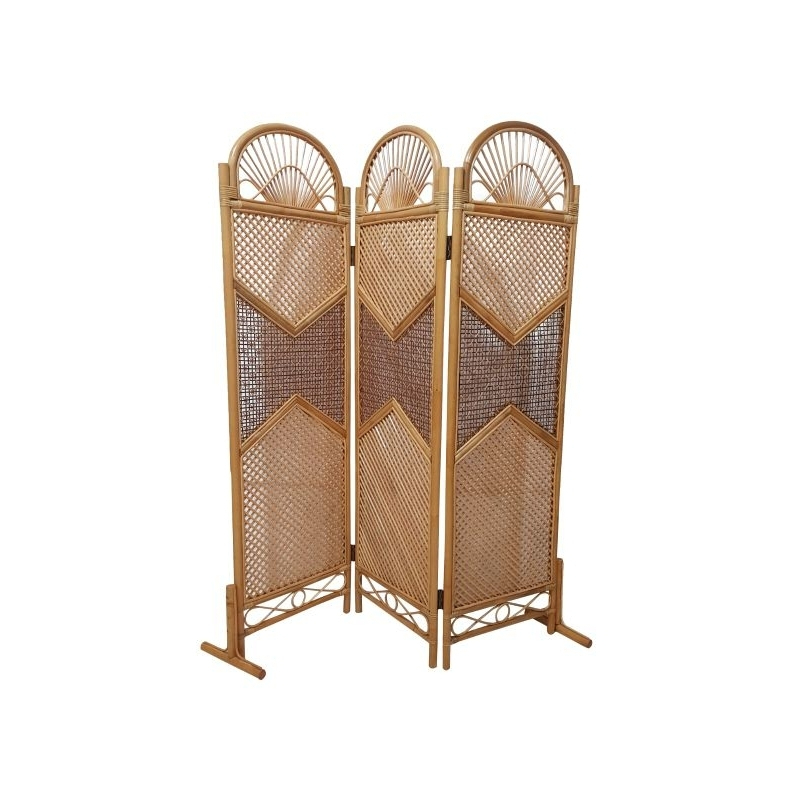 Beige Reverse Arrows EULALIE Rattan Room Divider