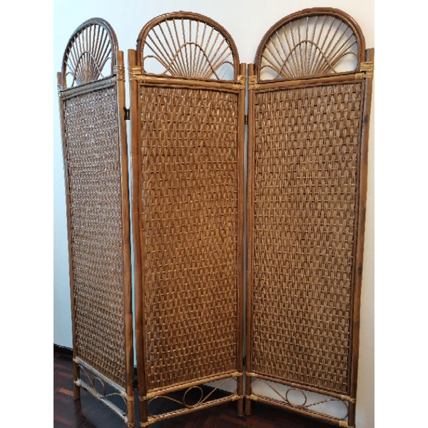 Brown BLISSE Rattan Room Divider