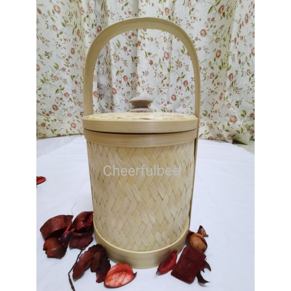 Handmade Bamboo Art Light double-layer/ Single-layer Basket