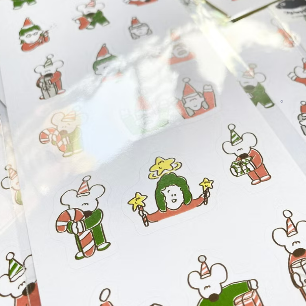 小老鼠 聖誕節 No.3 貼紙｜1991w2992 台灣