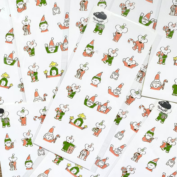 小老鼠 聖誕節 No.3 貼紙｜1991w2992 台灣