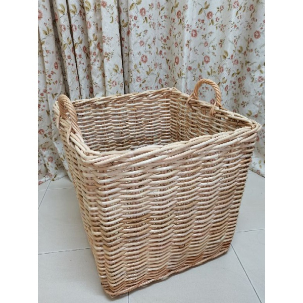 Solid Square Rattan Decorative Storage Basket