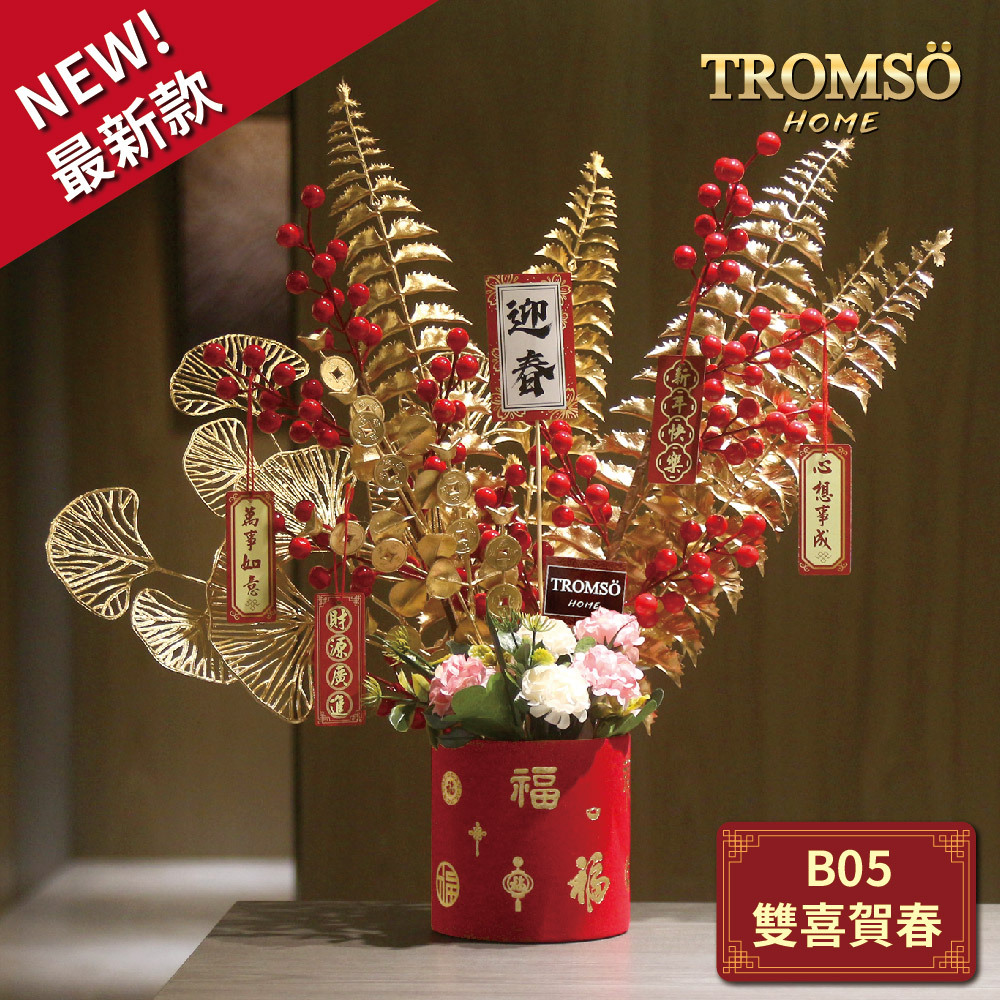 TROMSO金喜發財果新年花禮花籃-B05雙喜賀春