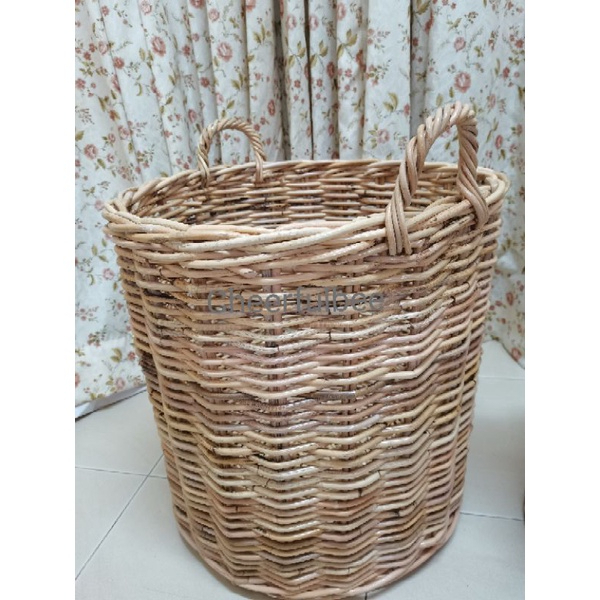 Solid Round Rattan Decorative Storage Basket