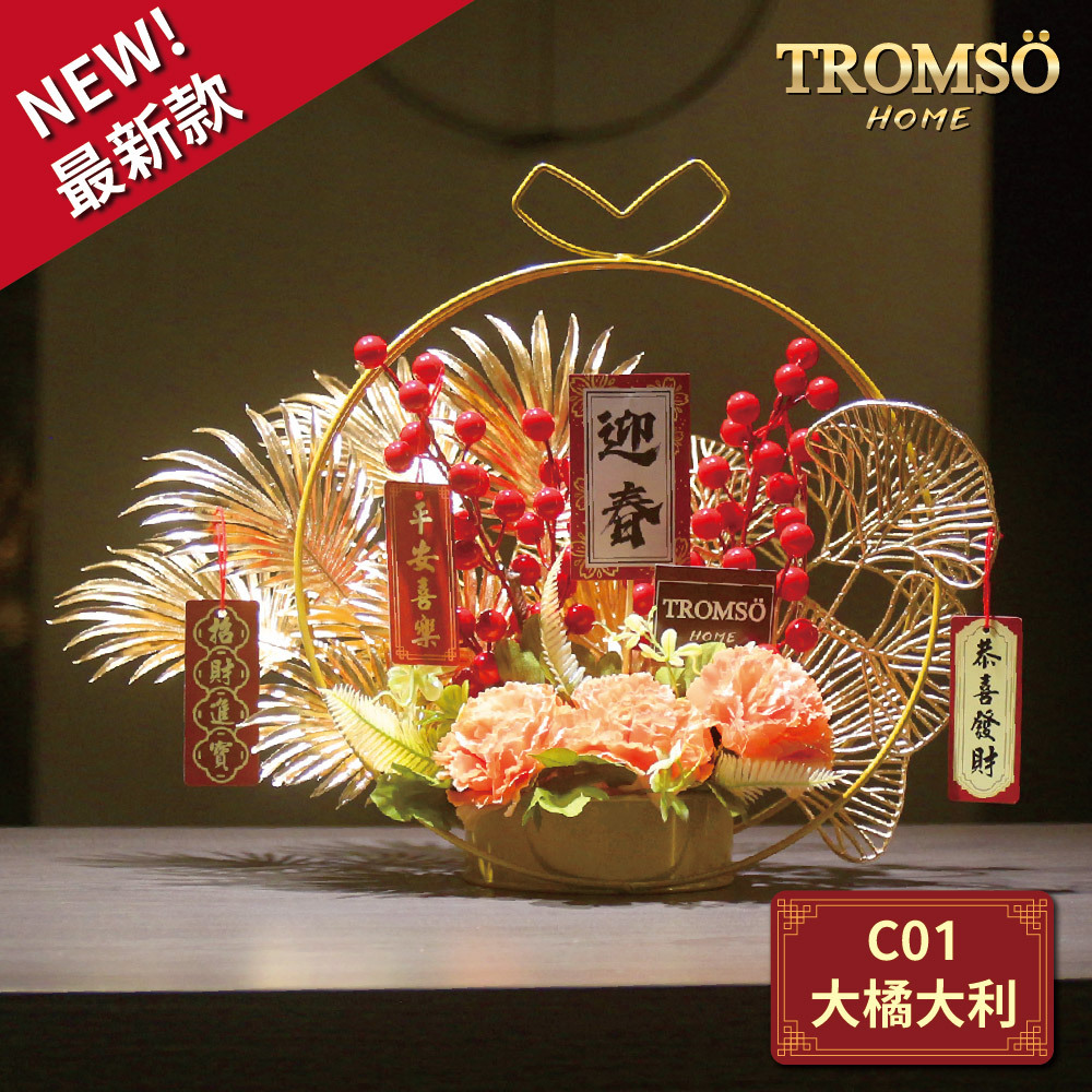 TROMSO金喜發財果新年花禮花籃-C01大橘大利