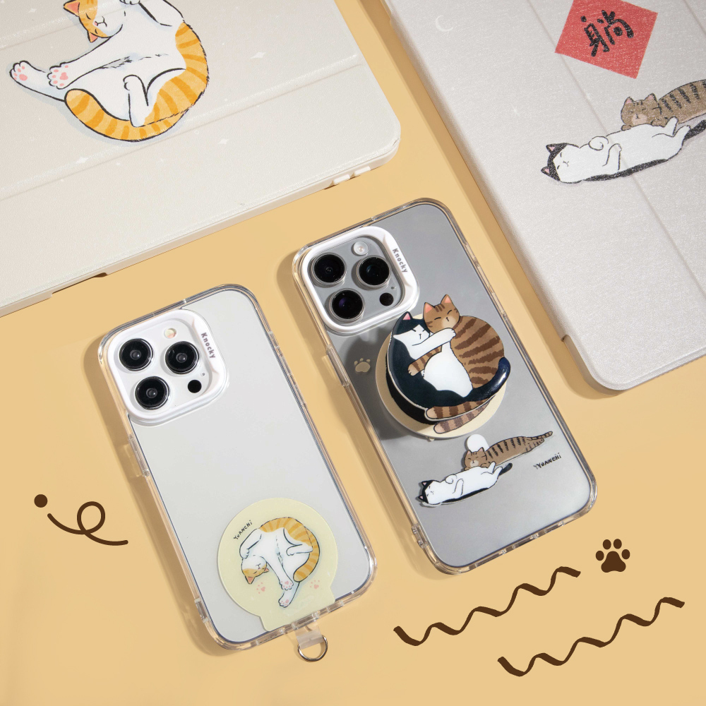 【Knocky x 元綺YUANCHi】『一坨貓貓』磁吸手機氣囊支架 支援MagSafe（送引磁片）