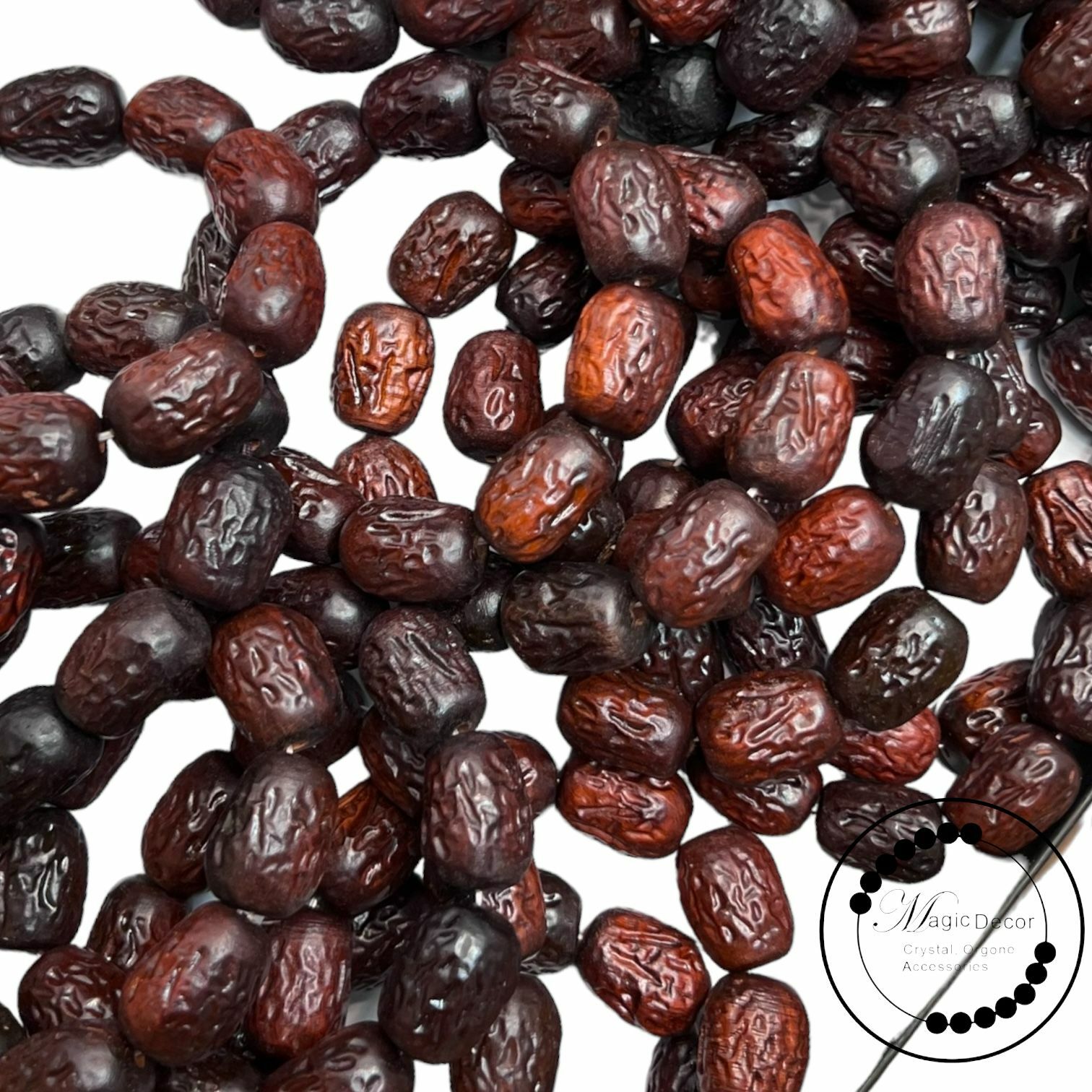 250425 - B66 紅棗雕刻紫檀木手串