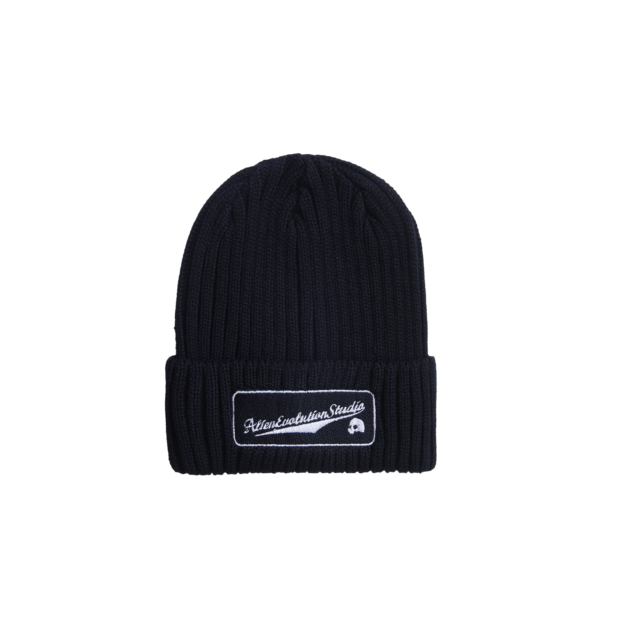 AES CURSIVE WRITING PATCH KNIT BEANIE