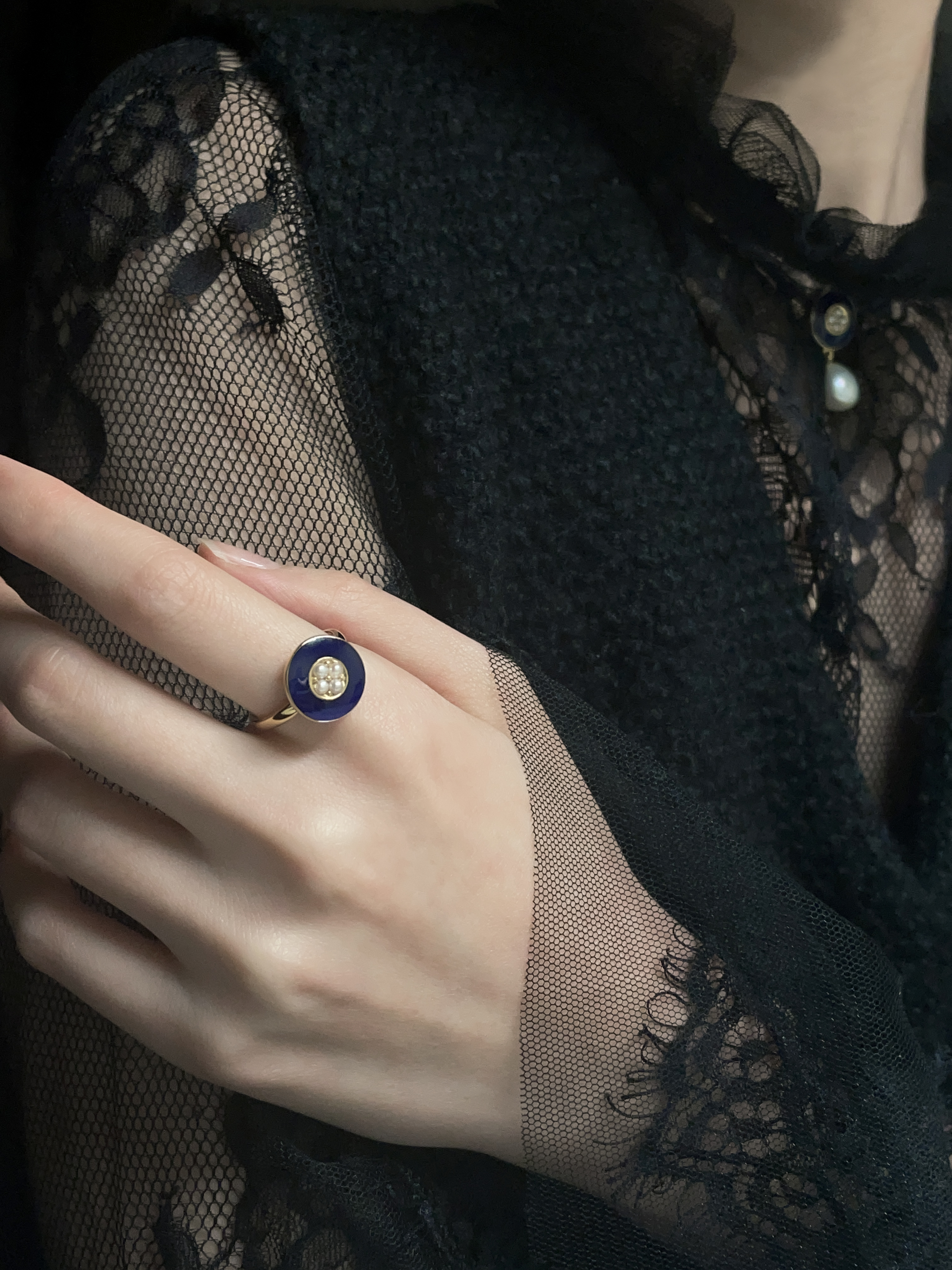 琺瑯古董珠寶風格戒指OP2138