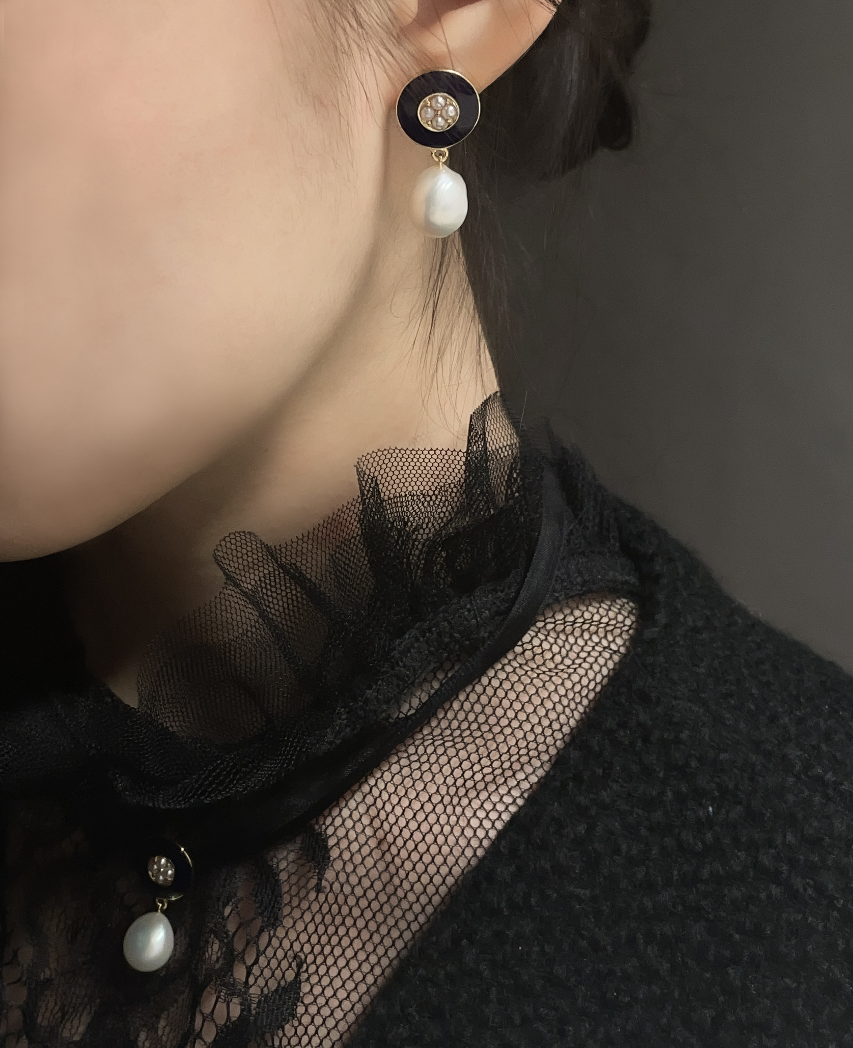 琺瑯古董珠寶感耳環