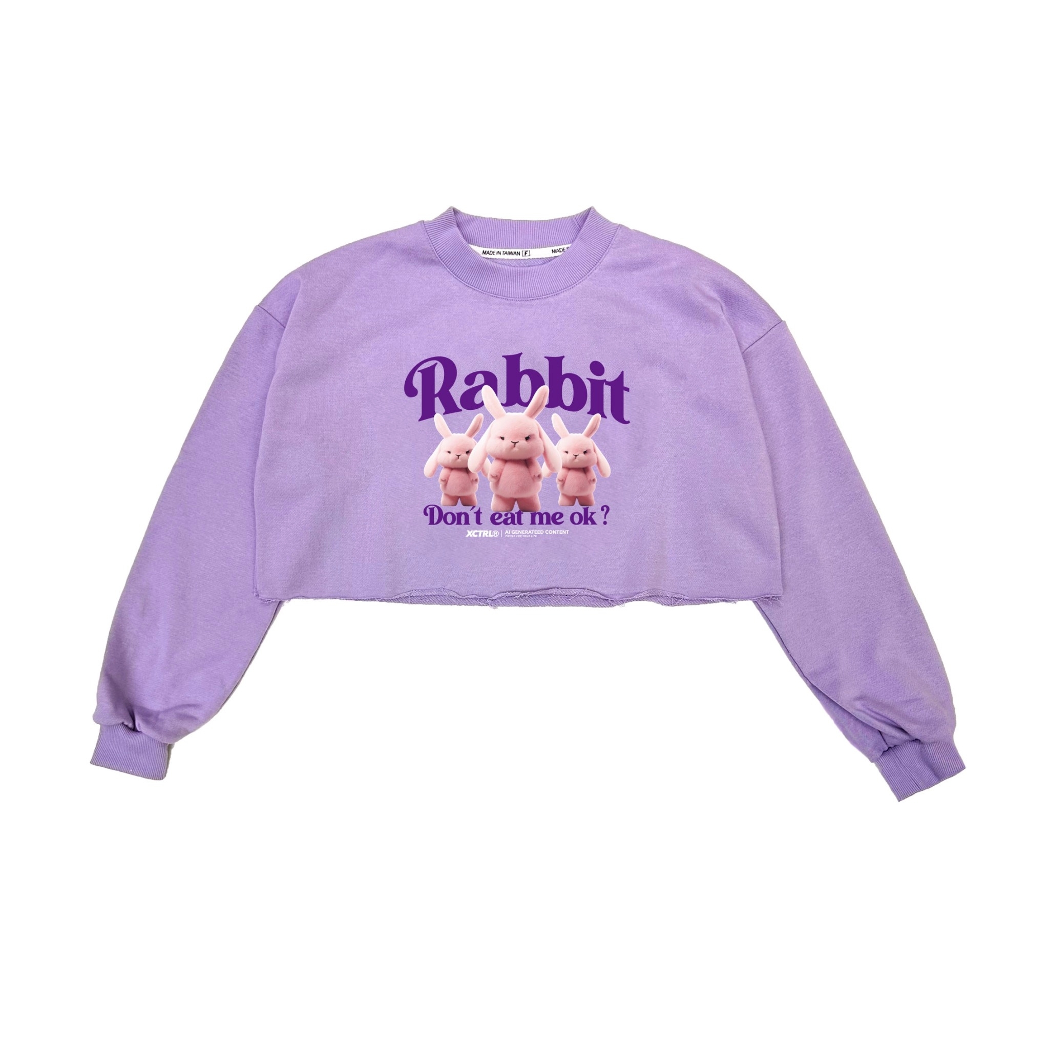 MAXXC 化學草莓兔短版大學T-粉紫