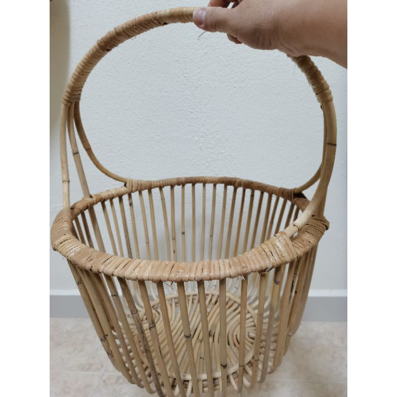 Natural Rattan Shopping Basket with Handle