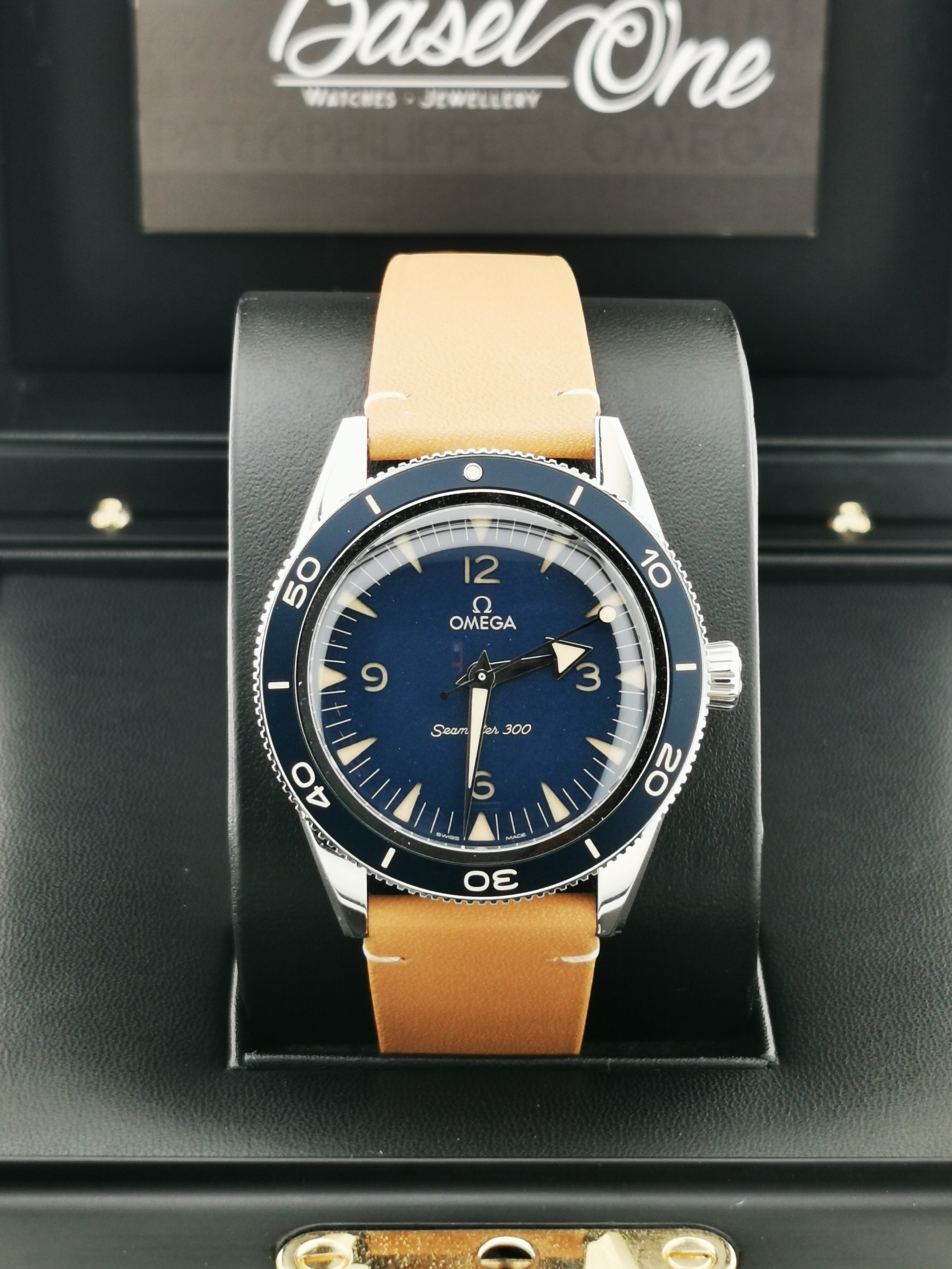 BRAND NEW OMEGA SEAMASTER 300 BLUE DIAL 234.32.41.21.03.001 23432412103001 COAXIAL MASTER CHRONOMETER LEATHER STRAP 41 MM