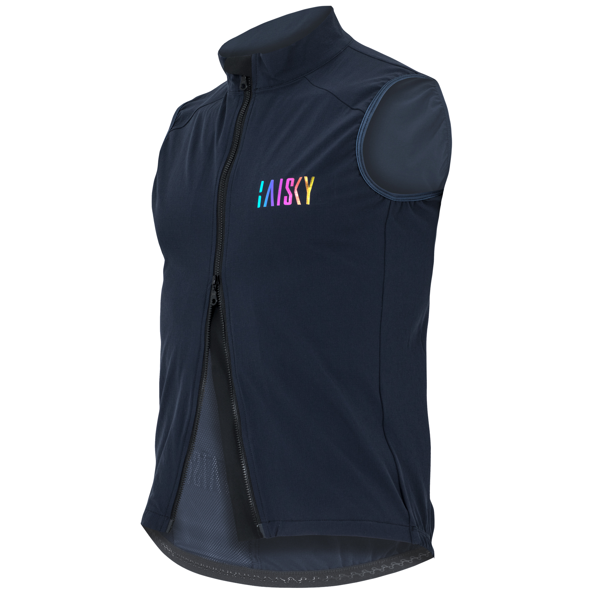 男款雙拉鍊抓絨防風背心 冬嶺 深藍