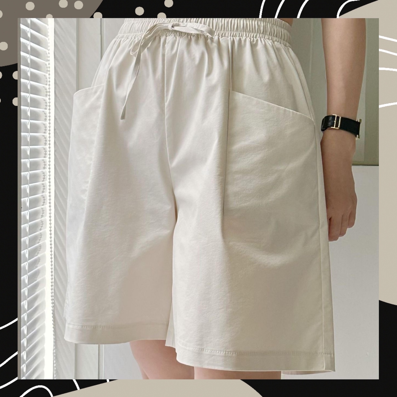 【BONNIE】前直袋短闊褲 (E187)