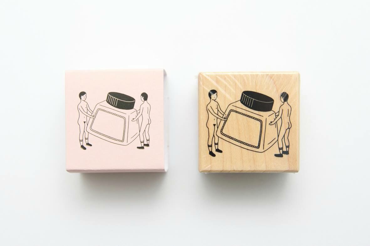 裸男搬運工原木印章 墨水瓶｜小代誌 Little thing 台灣
