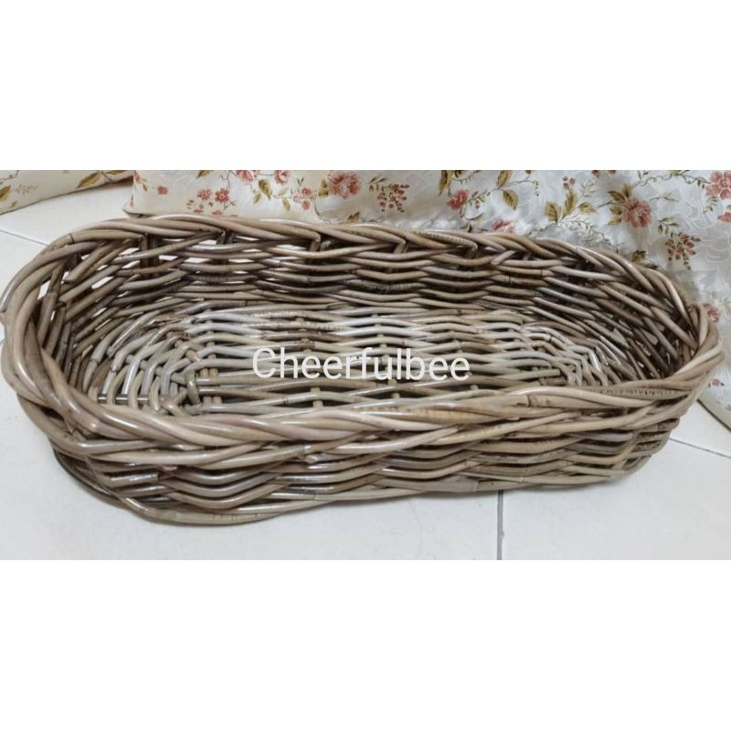 Handmade Rattan Storage Basket Bread & Fruit Serving Display Basket