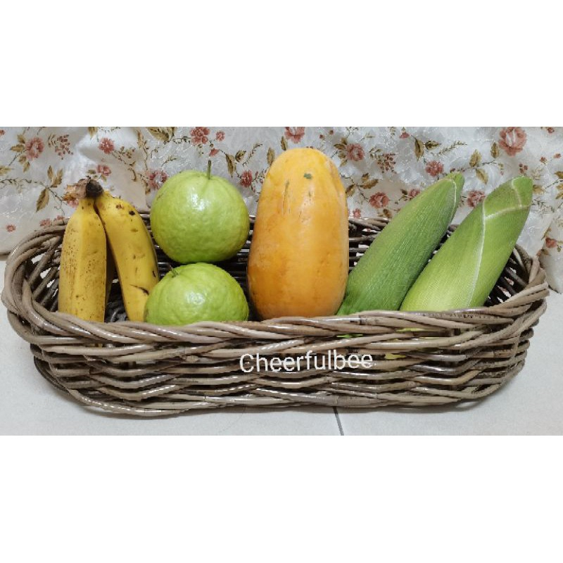 Handmade Rattan Storage Basket Bread & Fruit Serving Display Basket