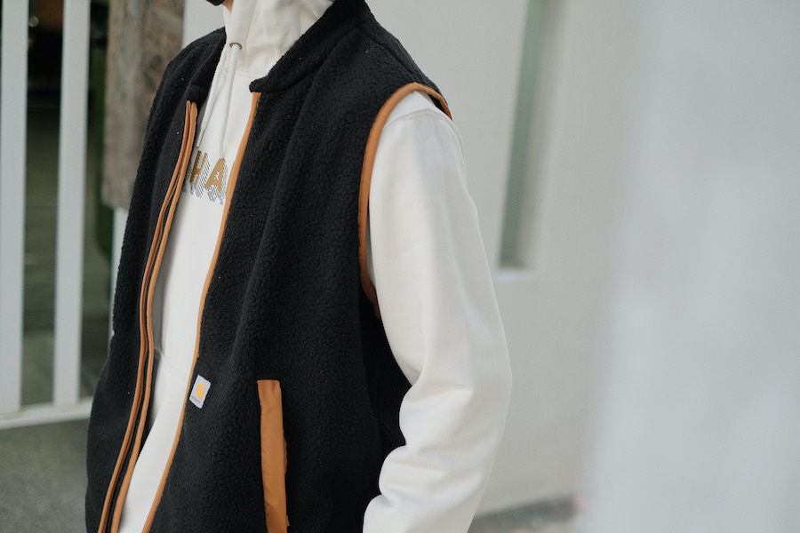 Carhartt 織標 Logo 羊羔絨 工裝背心