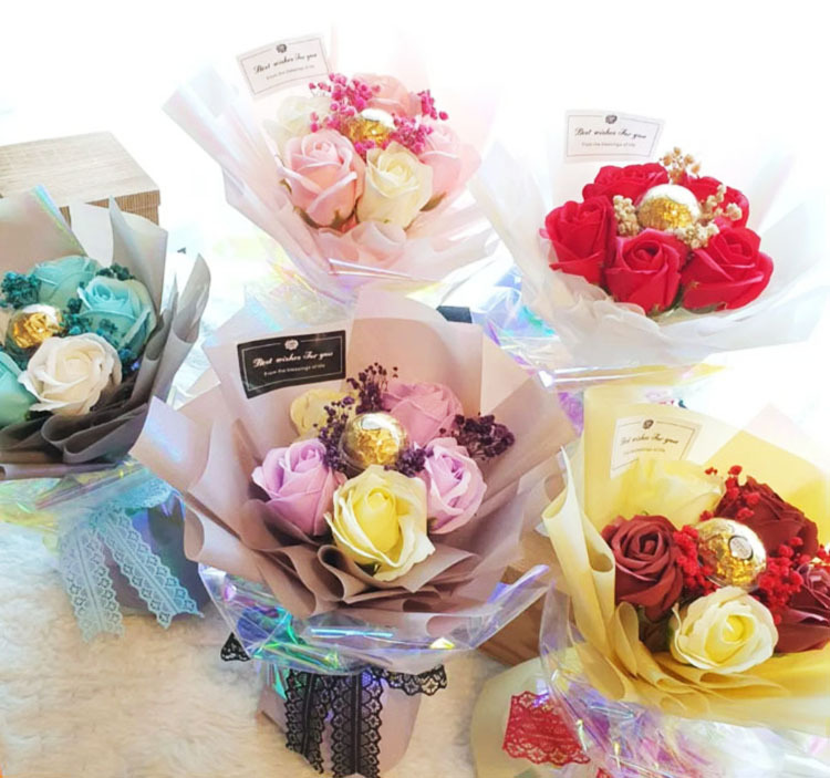 6朵香皂花金莎花束,6朵花語代表順利