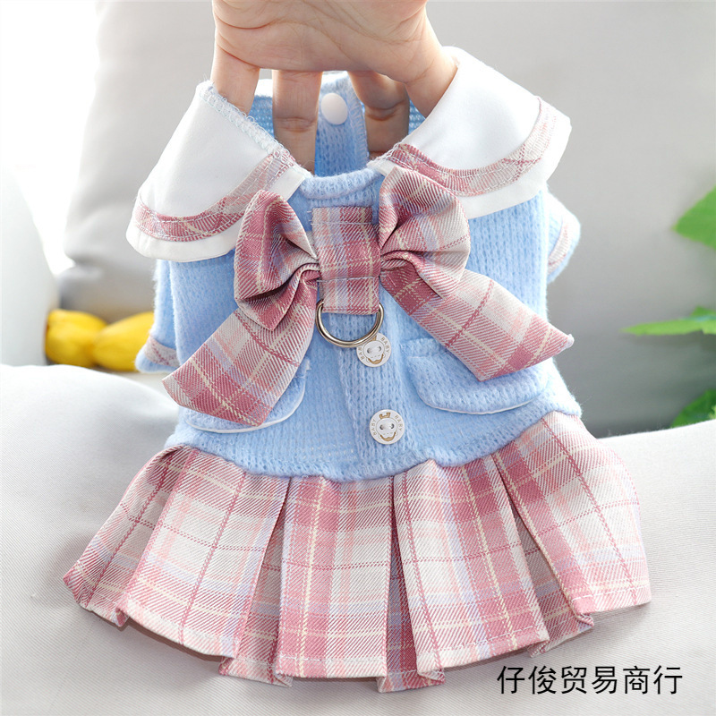 宠物衣服 JK公主裙 JK兔子紫, JK粉色牵引裙