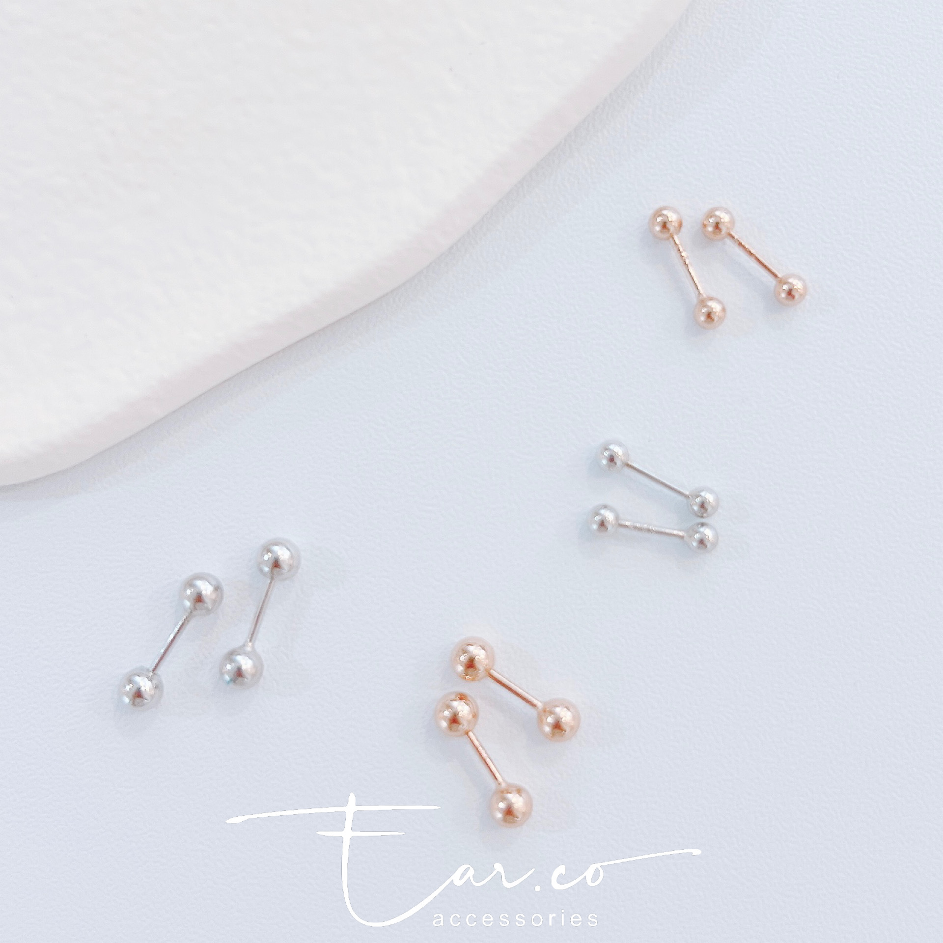 小豆豆純銀耳珠/耳骨釘 [一對]