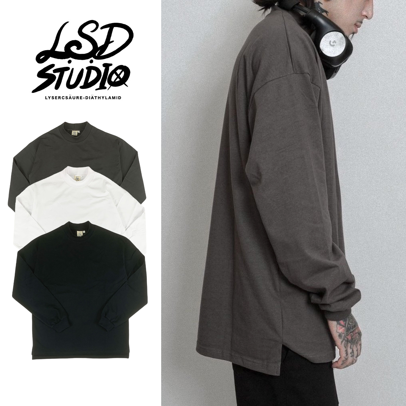 【21218】開叉不對稱半高領設計短T