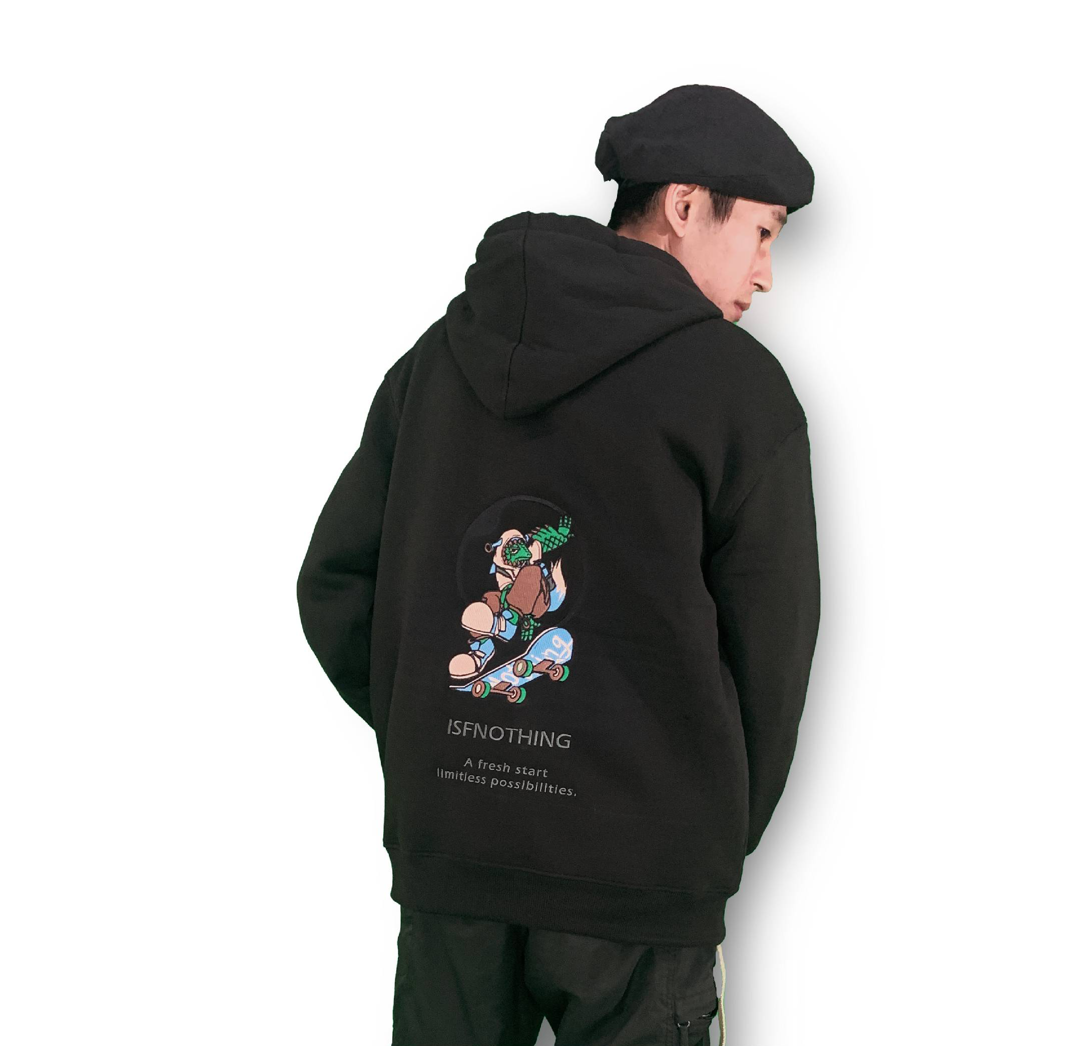 ISFN | Skateboard Enthusiast's jacket 電繡滑板小N連帽外套