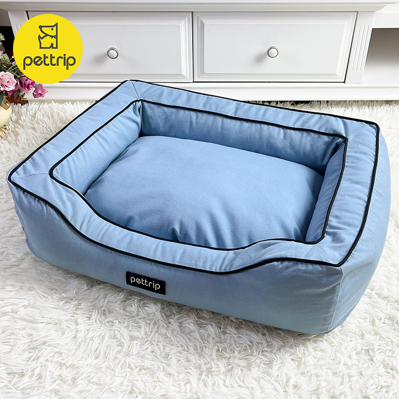 宠物狗窝 全可拆洗 宠物方窝 全棉帆布+摇粒绒