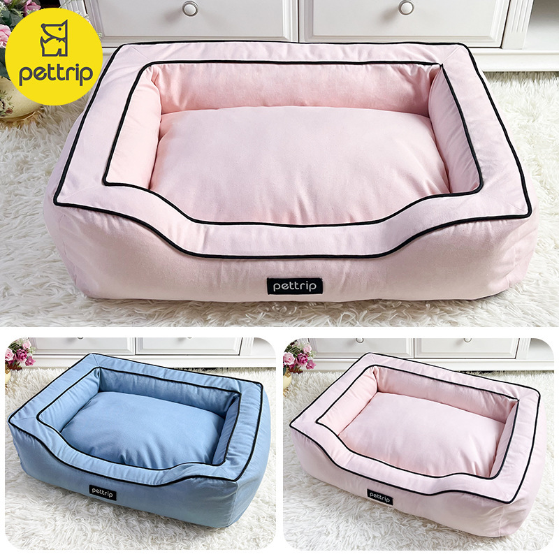 宠物狗窝 全可拆洗 宠物方窝 全棉帆布+摇粒绒