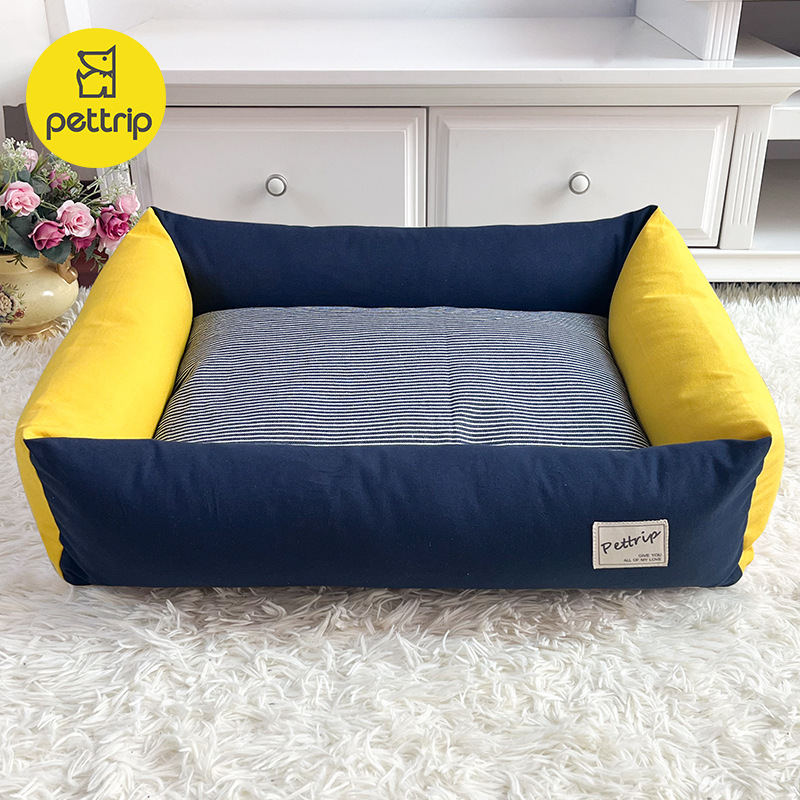 PETTRIP宠物狗窝 双色拼接帆布面料 全拆洗狗窝