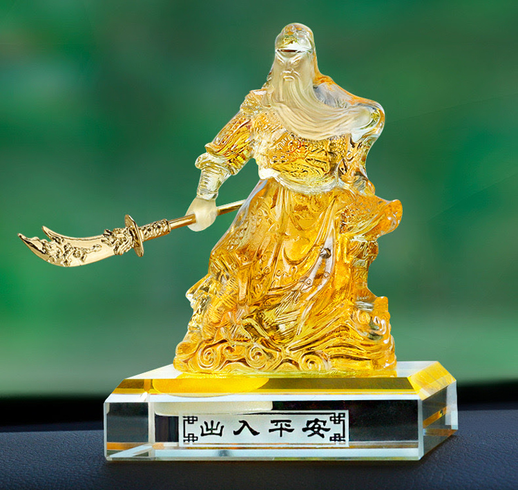 鹿港窯禮品館│關公 居家開運琉璃-擺飾 香水瓶座