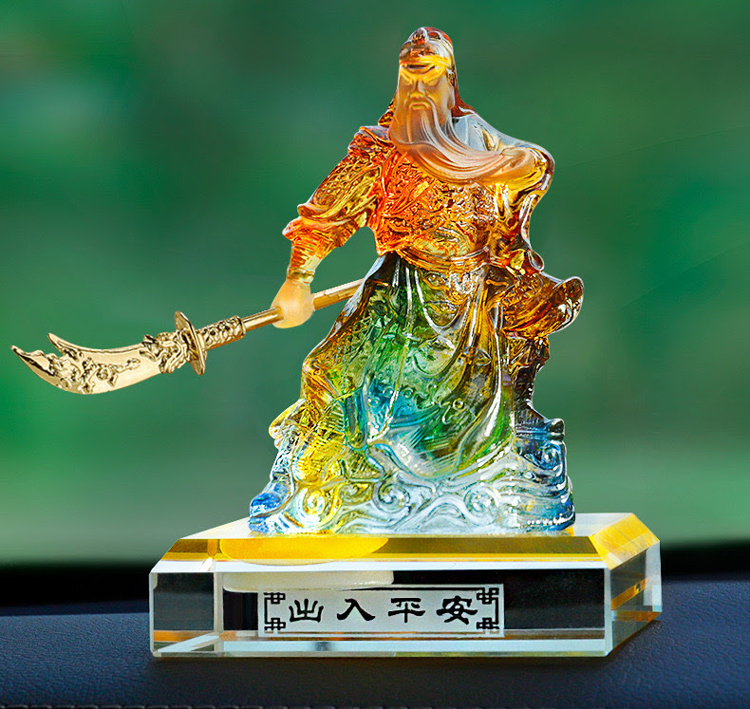 鹿港窯禮品館│關公 居家開運琉璃-擺飾 香水瓶座