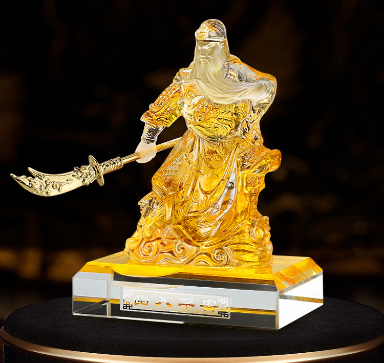 鹿港窯禮品館│關公 居家開運琉璃-擺飾 香水瓶座