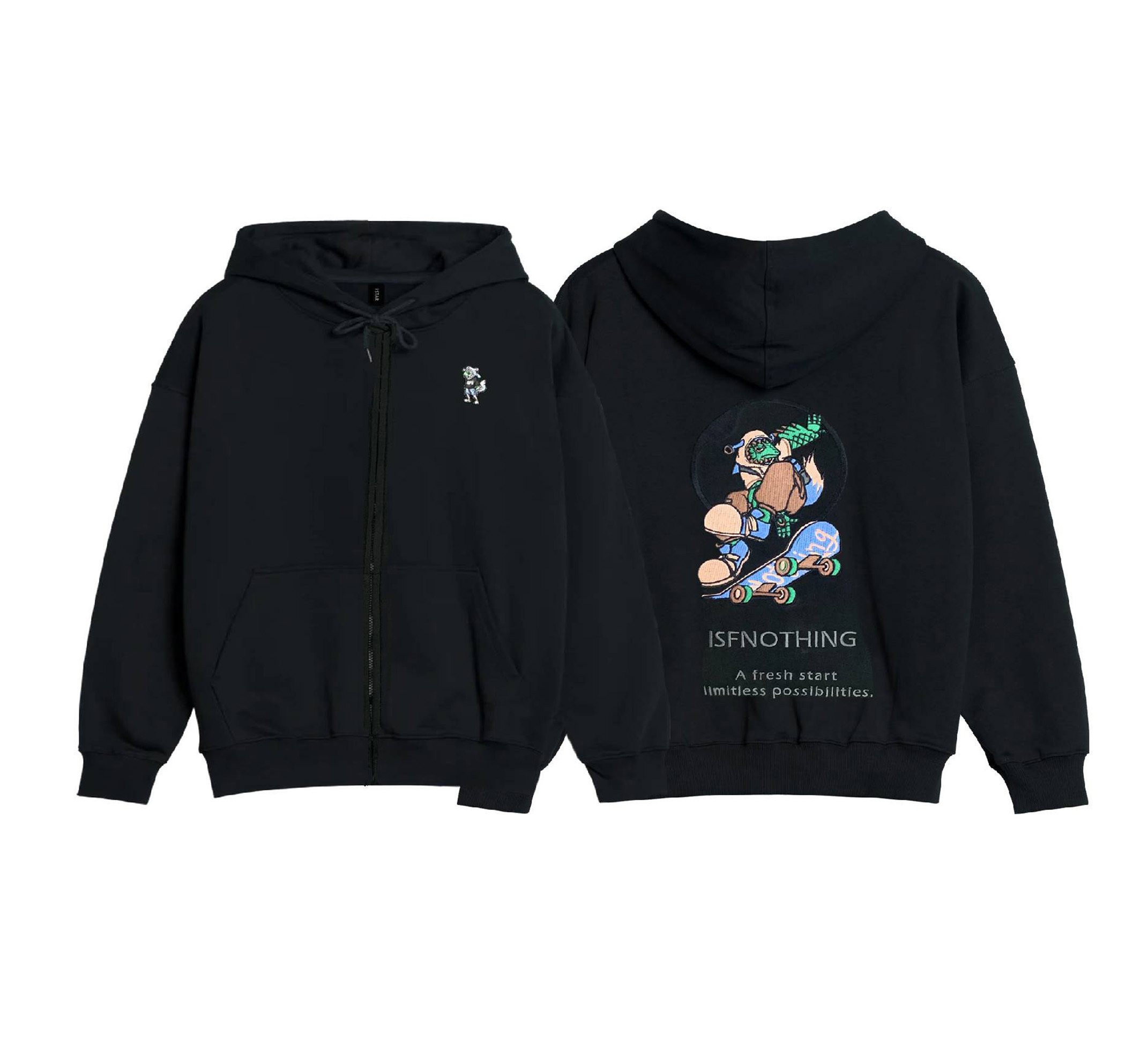 ISFN | Skateboard Enthusiast's jacket 電繡滑板小N連帽外套