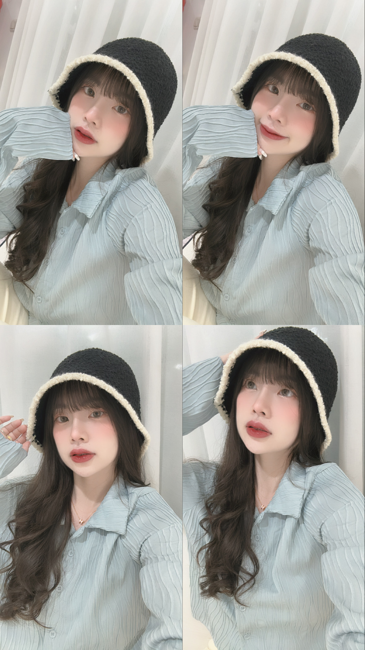 韓國🇰🇷滾邊羊羔毛漁夫帽