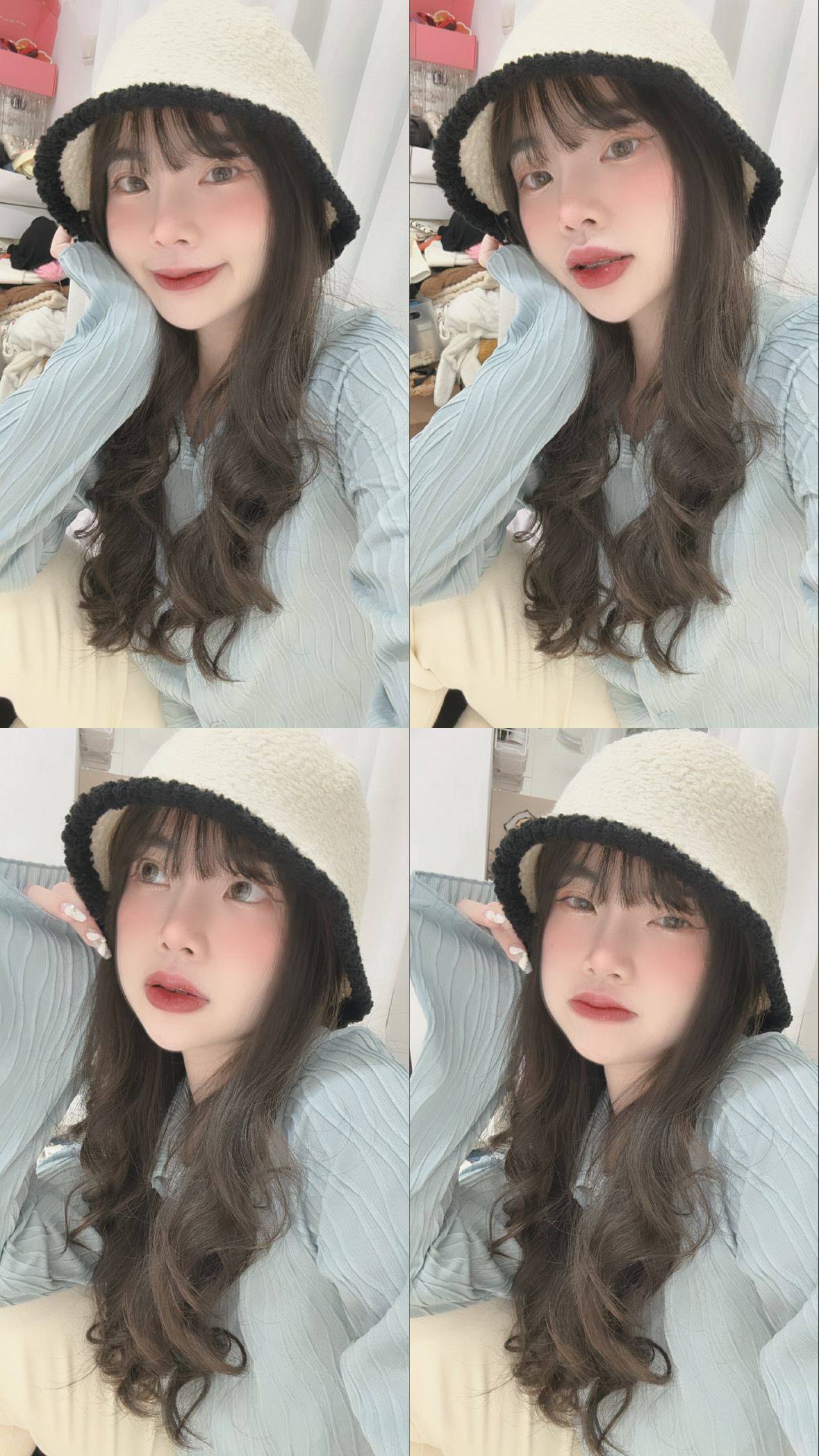 韓國🇰🇷滾邊羊羔毛漁夫帽