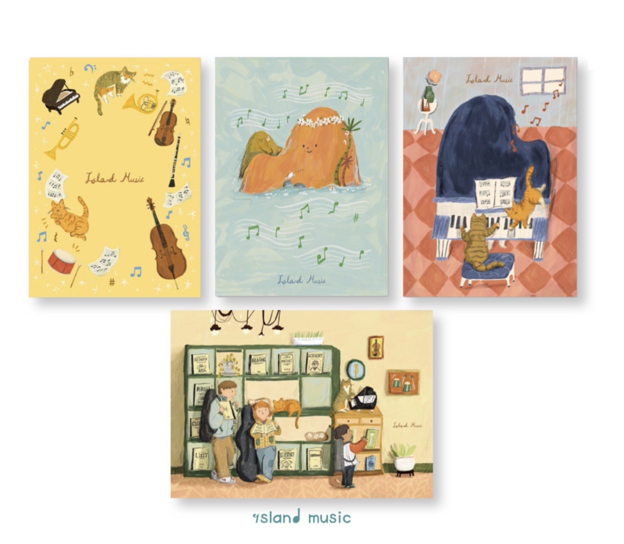 島嶼四重奏音樂明信片套組（四張一組）