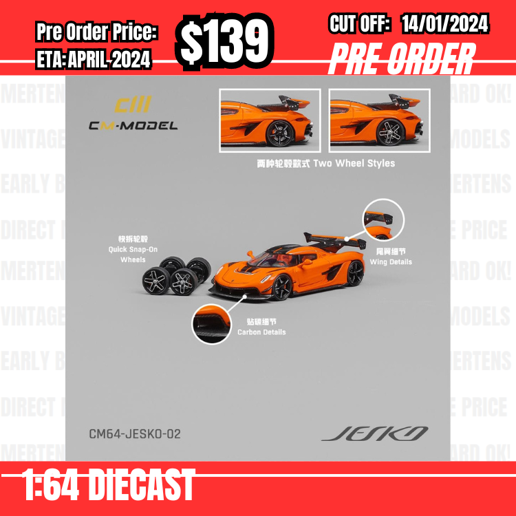 PO-$139 * CM Model  * 1:64 Jesko Attack Orange [OD06/01]