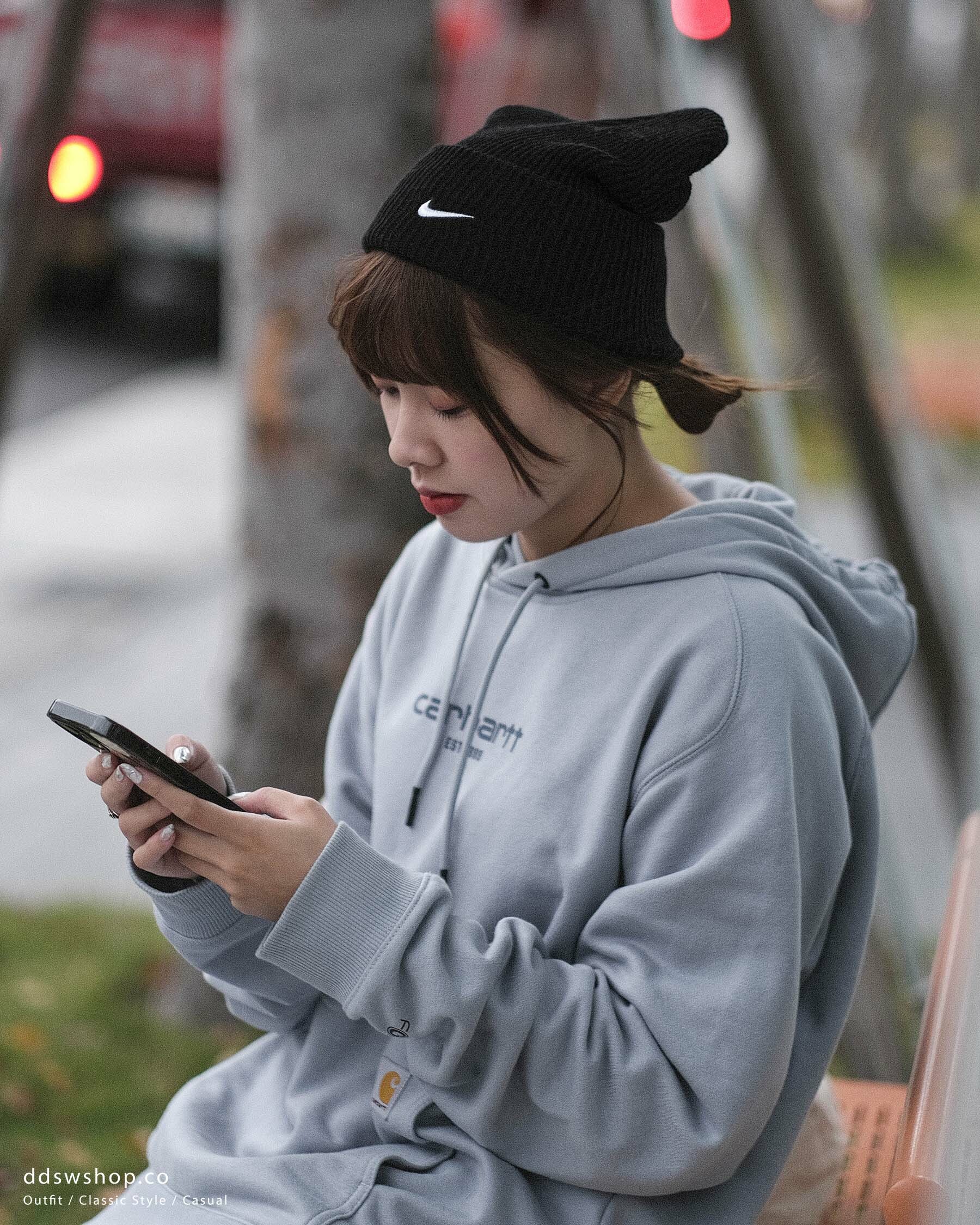 Nike Beanie Utility Swoosh 帽子 毛帽 針織 小Logo 刺繡 反摺 黑色 寶寶藍