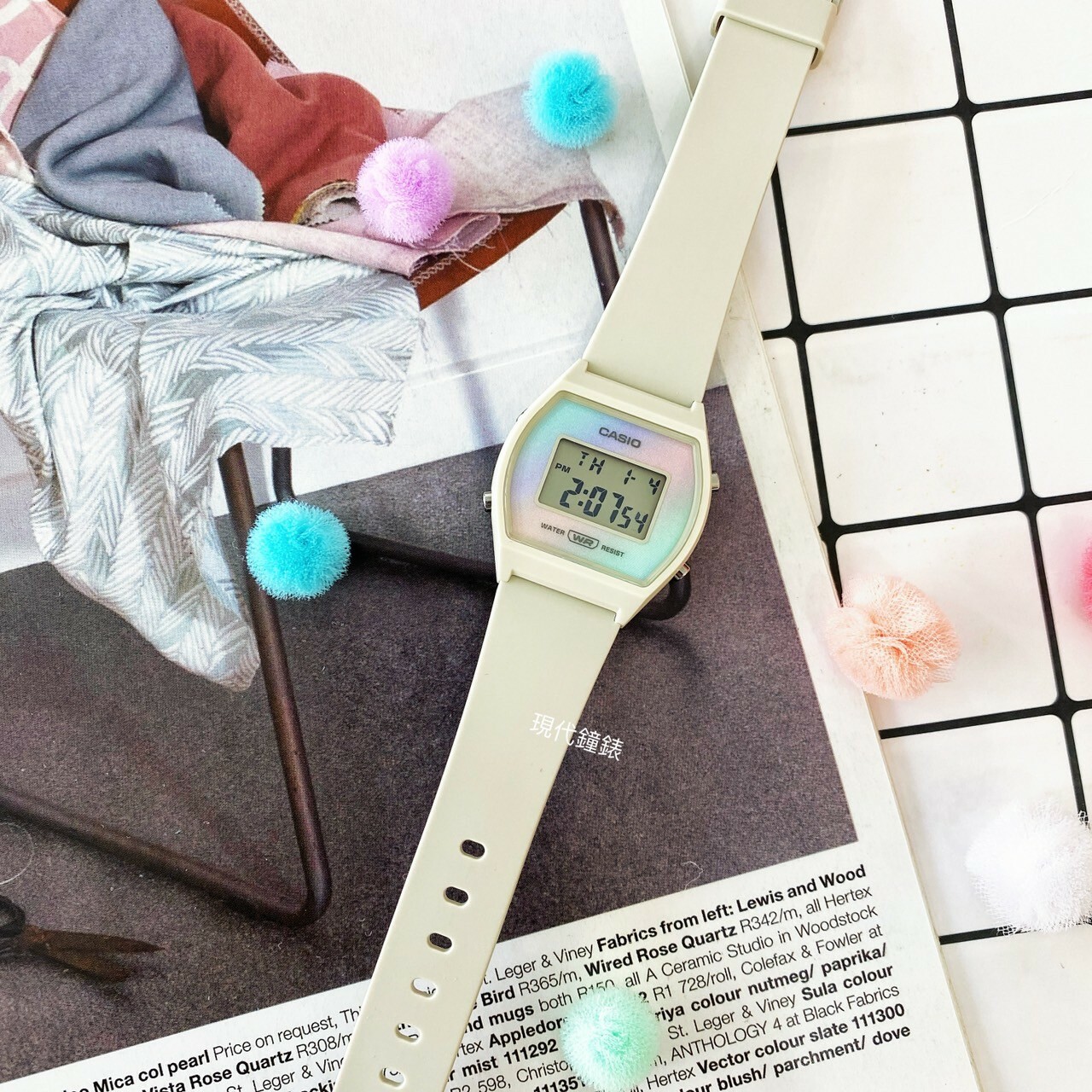 【CASIO 卡西歐】粉彩漸層電子錶 LW-205H-8A 35mm 現代鐘錶