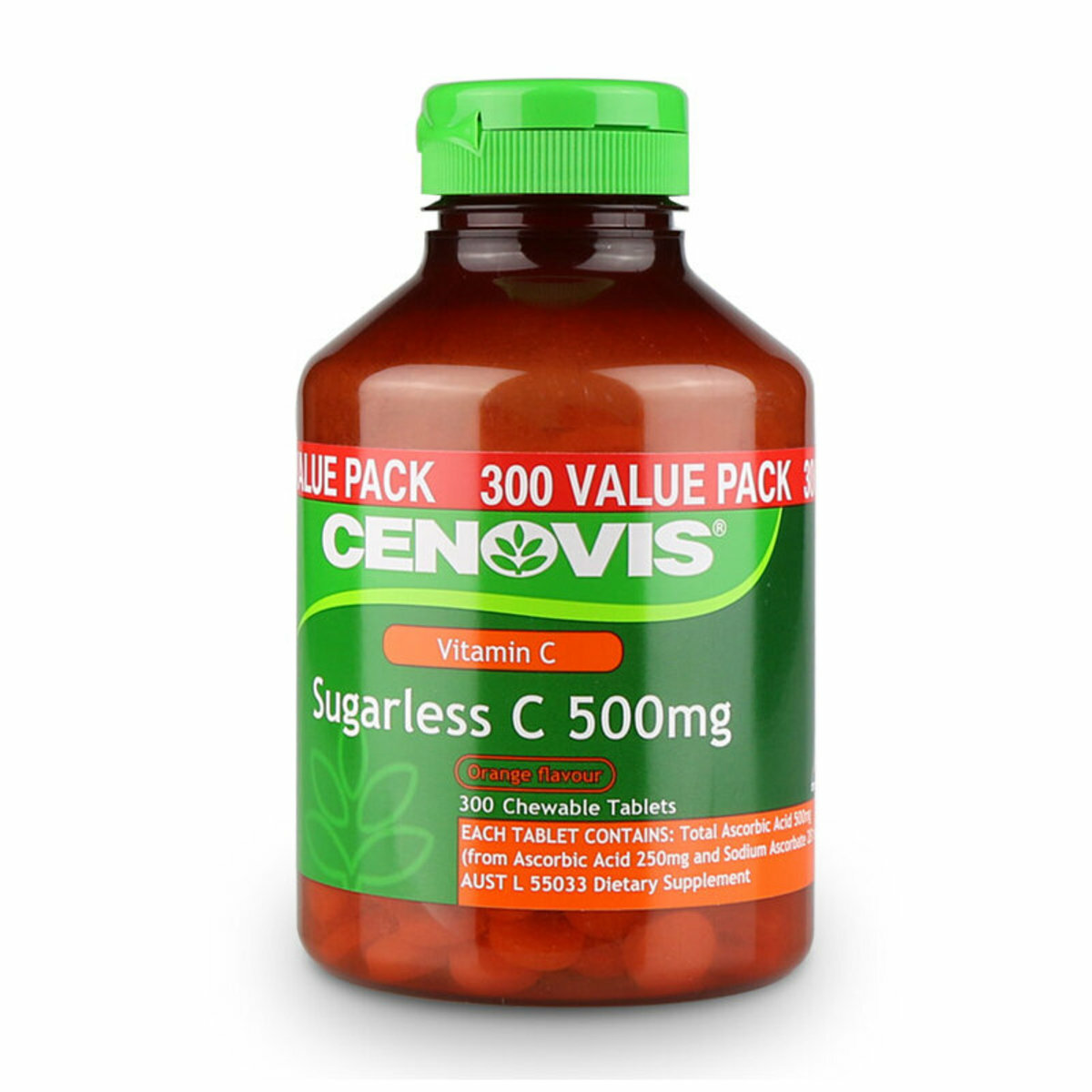 CENOVIS -  維他命C無糖500mg咀嚼片 300粒- 橙味