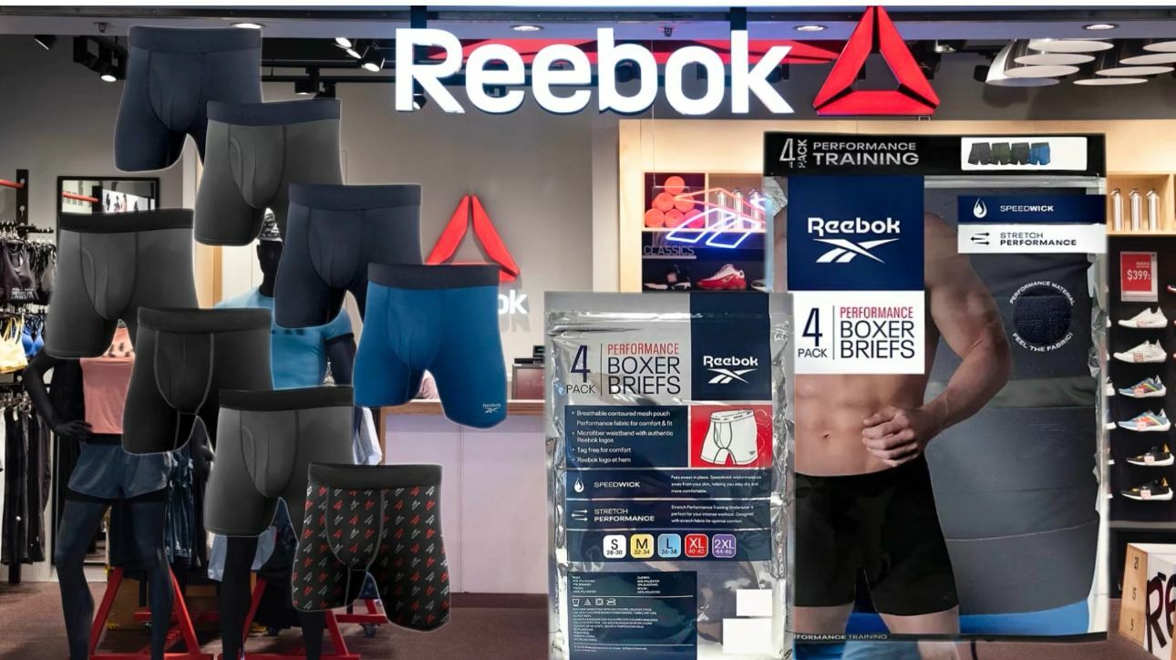 【現貨】Reebok F010603 男裝平腳內褲 (4條裝 - 隨機款式)