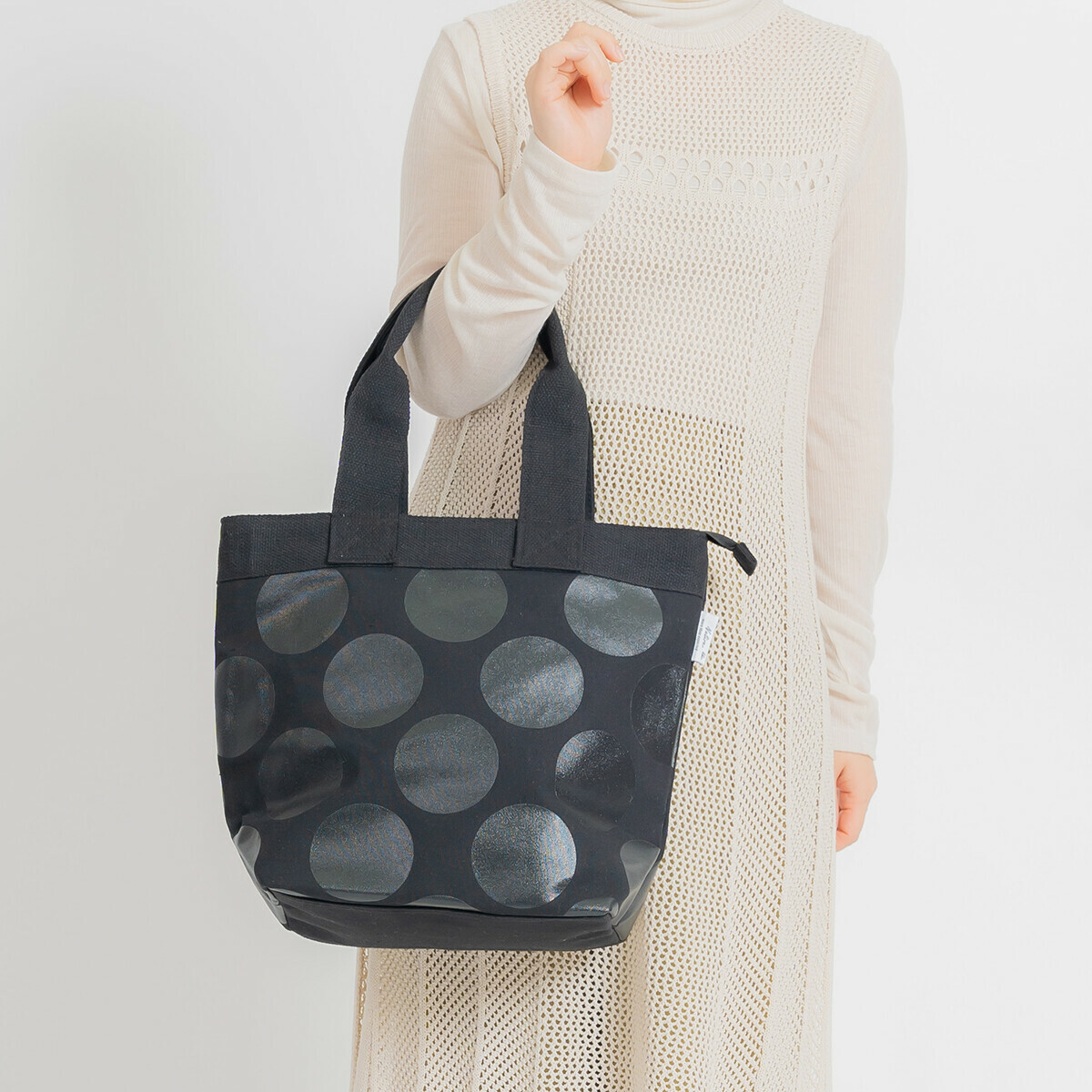 ｛Special Price｝日系圓點帆布拉鍊托特包 (三色入) 【日本直送】